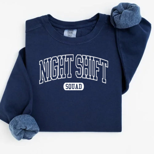 Night Shift Crew Collegiate - Comfort Colors