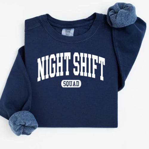 Night Shift Crew Collegiate - Comfort Colors