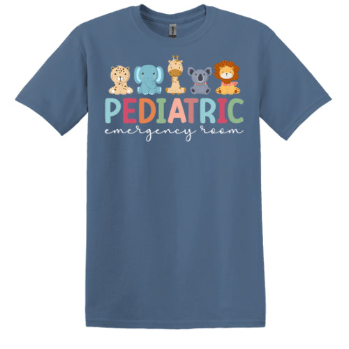 Pediatric Emergency Room Nurse with Animals - Short Sleeve T-Shirt