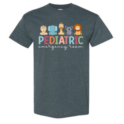 Pediatric Emergency Room Nurse with Animals - Short Sleeve T-Shirt