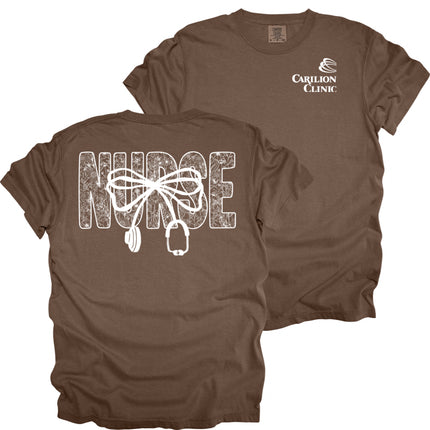 Carilion Clinic Lace Nurse with Stethoscope - Comfort Colors T-Shirt