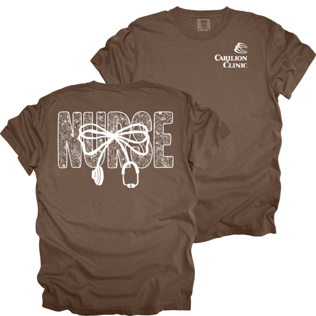 Carilion Clinic Lace Nurse with Stethoscope - Comfort Colors T-Shirt