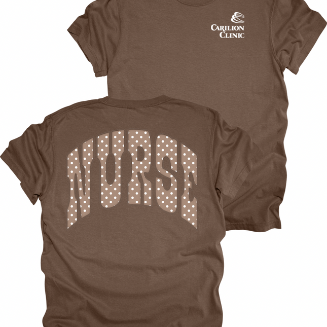 Carilion Clinic Brown Polka Dot Nurse - Comfort Colors T-Shirt