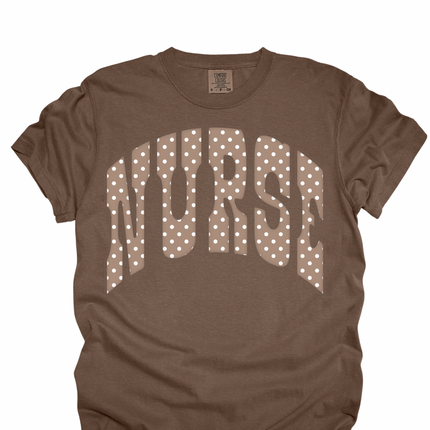 Brown Polka Dot Nurse - Comfort Colors T-Shirt