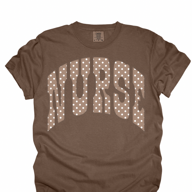 Brown Polka Dot Nurse - Comfort Colors T-Shirt