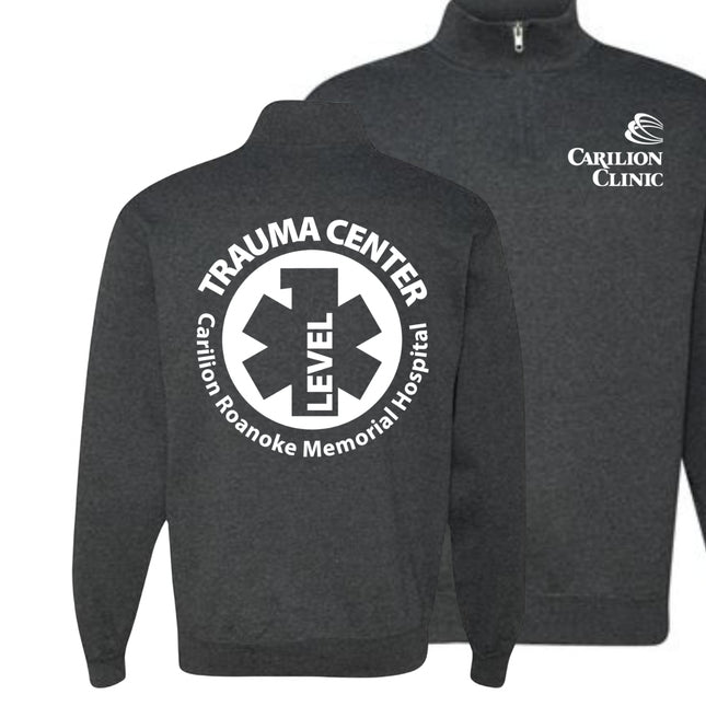 Carilion Clinic with Trauma Logo - Jerzees 995M Quarter Zip Sweatshirt