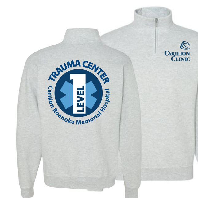 Carilion Clinic with Trauma Logo - Jerzees 995M Quarter Zip Sweatshirt