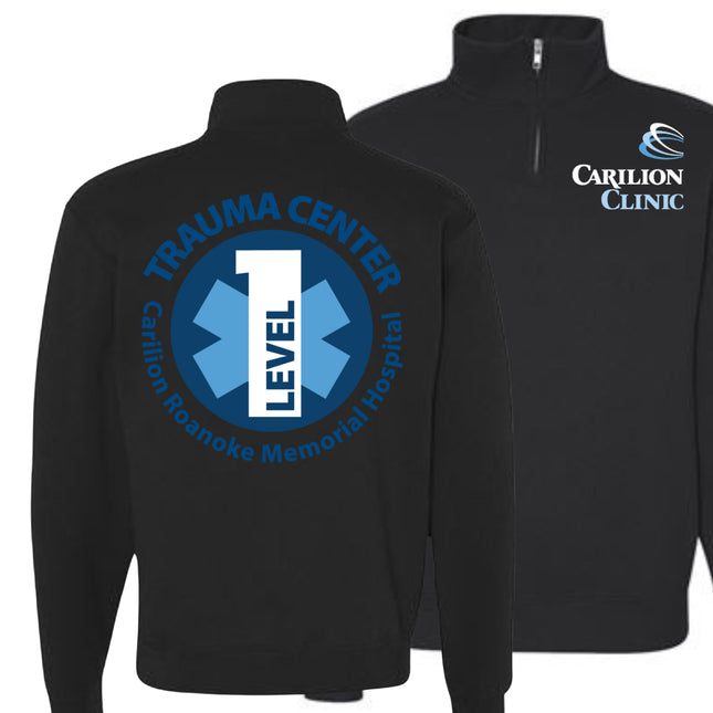 Carilion Clinic with Trauma Logo - Jerzees 995M Quarter Zip Sweatshirt