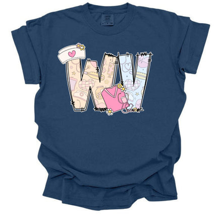 Animated WV Letters for the Nurse - Comfort Colors T-Shirt
