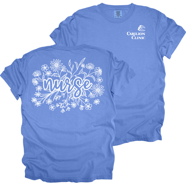 Carilion Clinic Floral Wildflower Nurse - Comfort Colors T-Shirt