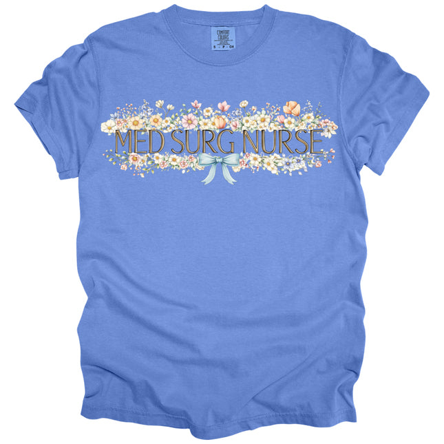 Spring Floral Nurse - Comfort Colors T-Shirt