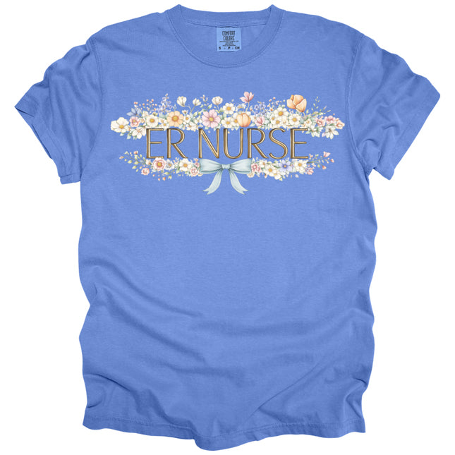 Spring Floral Nurse - Comfort Colors T-Shirt