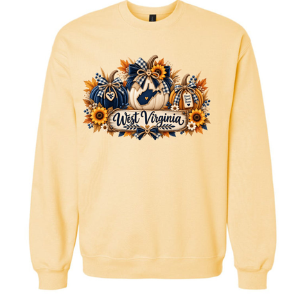 West Virginia 3 Fall Pumpkins- Comfort Colors and Gildan