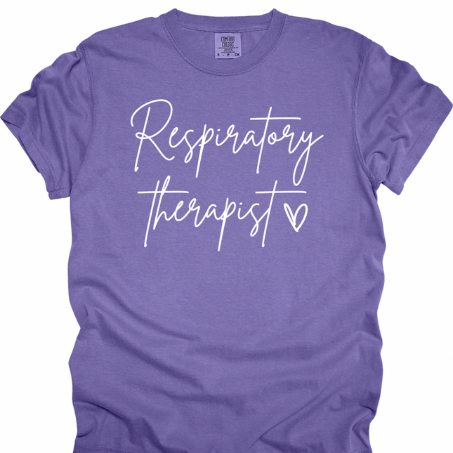Respiratory Therapy with Heart - Comfort Colors T-Shirt