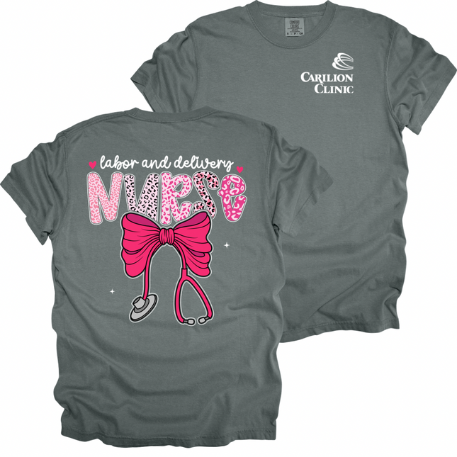 Carilion Clinic Pink Leopard Nurse - Comfort Colors T-Shirt
