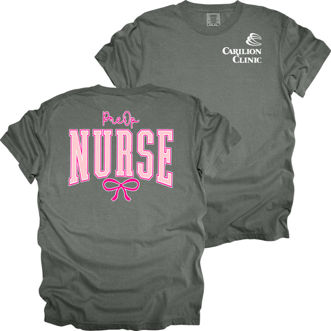 Carilion Clinic Pink Nurse with Bow - Comfort Colors