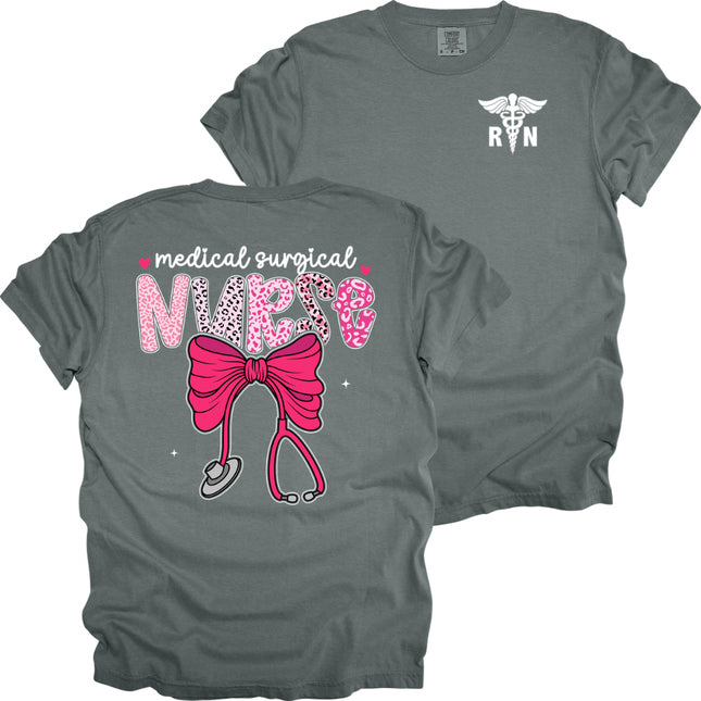 Pink Leopard Nurse with RN Caduceus - Comfort Colors T-Shirt