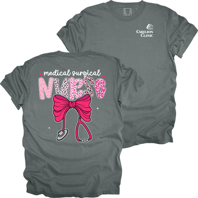Carilion Clinic Pink Leopard Nurse - Comfort Colors T-Shirt