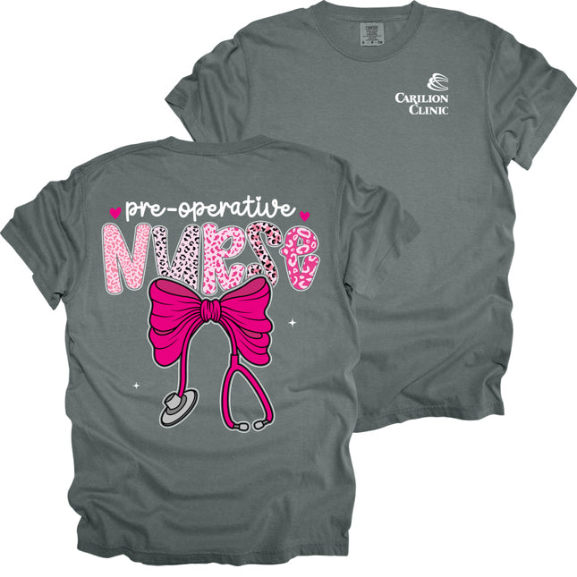 Carilion Clinic Pink Leopard Nurse - Comfort Colors T-Shirt