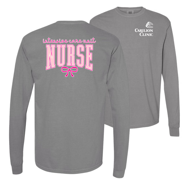 Carilion Clinic Pink Nurse with Bow - Comfort Colors