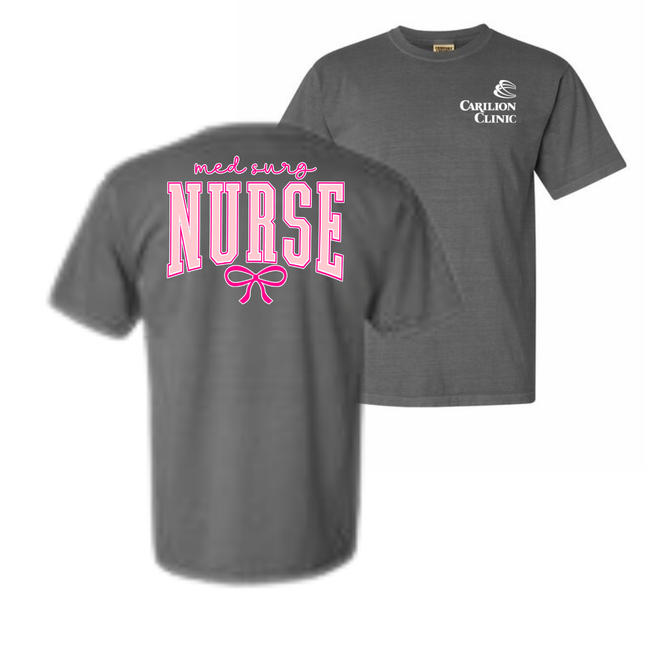 Carilion Clinic Pink Nurse with Bow - Comfort Colors
