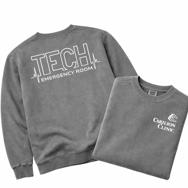Carilion Clinic Emergency Tech Heartbeat  - Comfort Colors Apparel