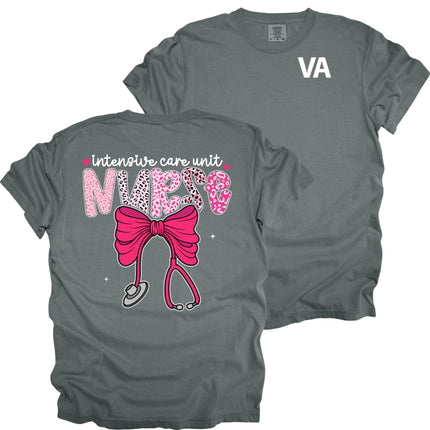 Veteran Affairs Pink Leopard Nurse - Comfort Colors T-Shirt