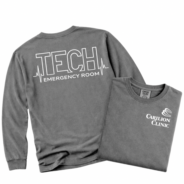 Carilion Clinic Emergency Tech Heartbeat  - Comfort Colors Apparel