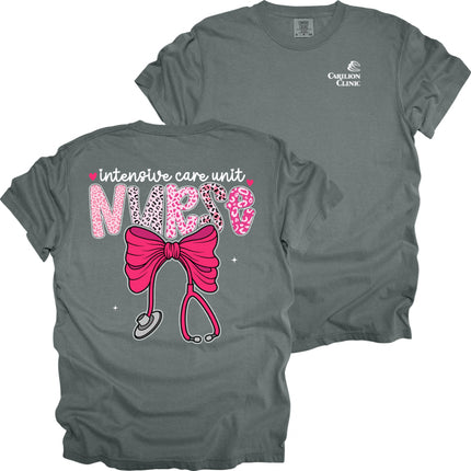 Carilion Clinic Pink Leopard Nurse - Comfort Colors T-Shirt