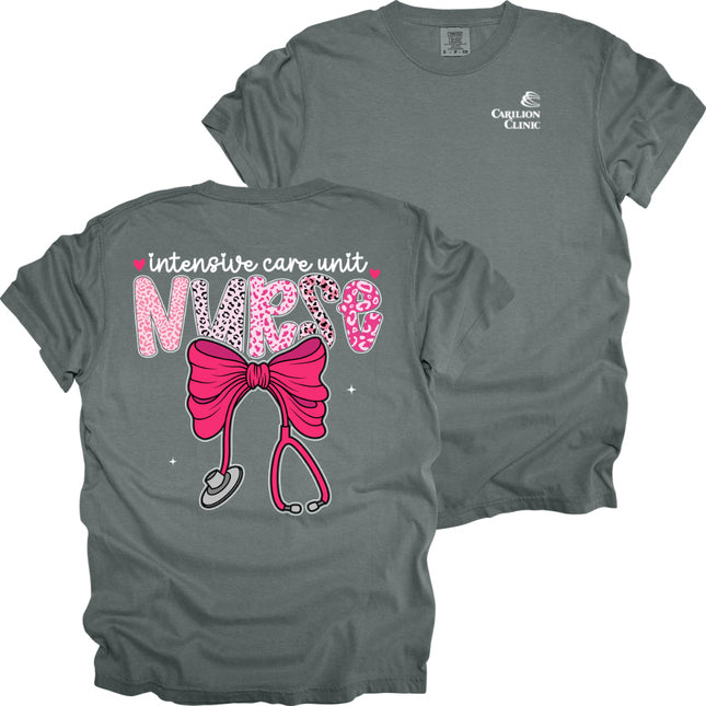 Carilion Clinic Pink Leopard Nurse - Comfort Colors T-Shirt