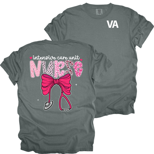 Veteran Affairs Pink Leopard Nurse - Comfort Colors T-Shirt