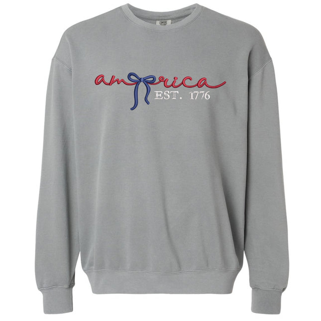 America Embroidered Comfort Color  Sweatshirt