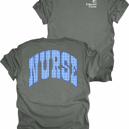 Carilion Clinic Gingham Nurse - Comfort Colors T-Shirt