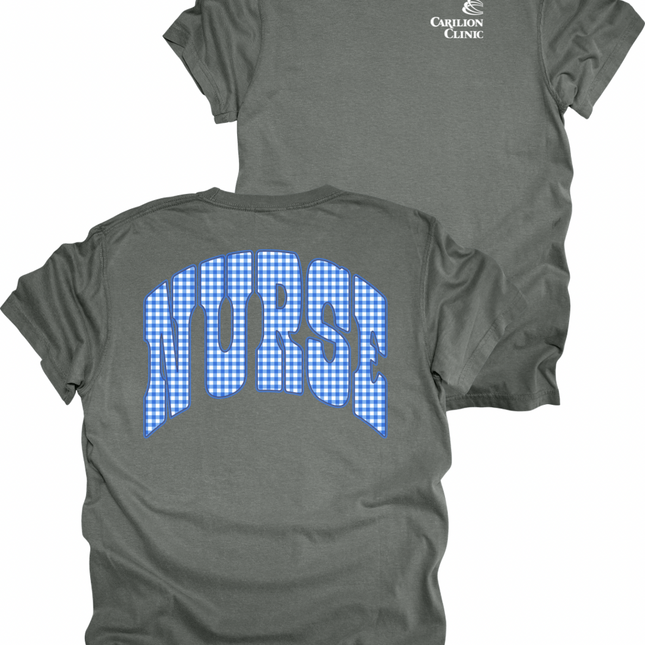 Carilion Clinic Gingham Nurse - Comfort Colors T-Shirt