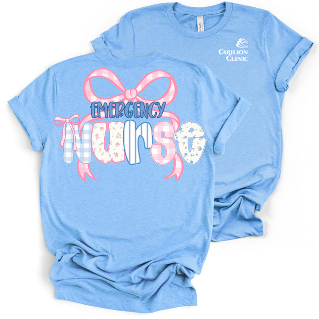 Carilion Clinic Preppy Nurse per Department - Bella and Canvas - T-Shirt