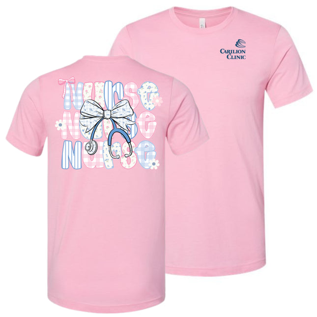Carilion Clinic Preppy Nurse with Stethoscope - Bella and Canvas - T-Shirt