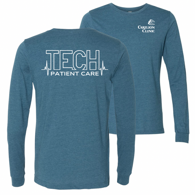 Carilion Clinic Patient Care Tech Heartbeat - Bella and Canvas Deep Heathre Teal
