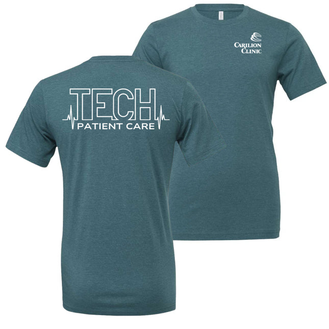 Carilion Clinic Patient Care Tech Heartbeat - Bella and Canvas Deep Heathre Teal