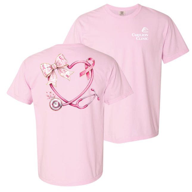 Carilion Clinic  Breast Cancer Hope Stethoscope - Comfort Colors T-Shirt