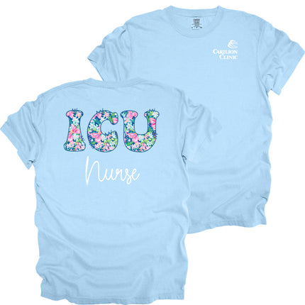 Spring Flowers Nurse with Department- Comfort Colors T-Shirt