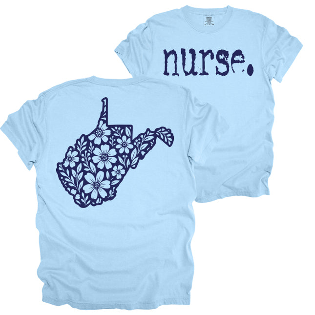 Typewriter Nurse with West Virginia State on back - Comfort Colors
