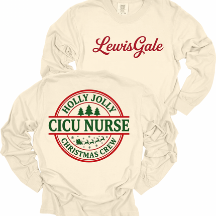 LewisGale Holly Jolly Acute Care Nursing  - Comfort Colors Long Sleeve