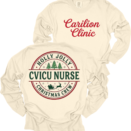 Carilion Clinic  Holly Jolly CVICU Nurse - Comfort Colors and Tultex Apparel