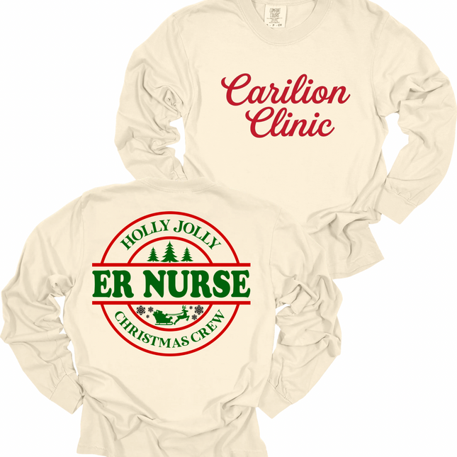 Carilion Clinic Holly Jolly ER - Comfort Colors Long Sleeve