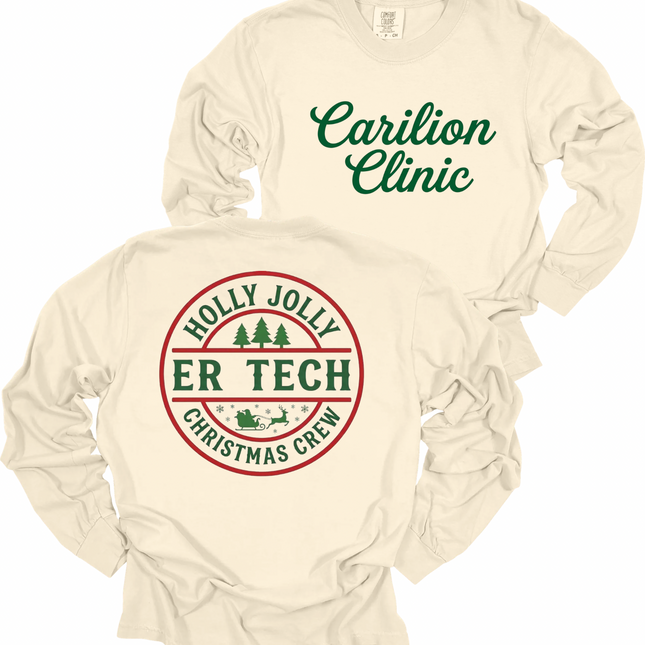 Carilion Clinic Holly Jolly ER - Comfort Colors Long Sleeve