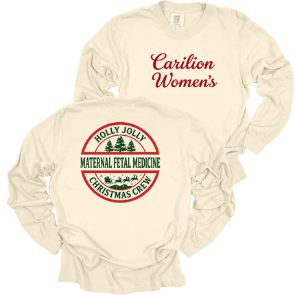Carilion Women's Holly Jolly  - Comfort Colors Long Sleeve