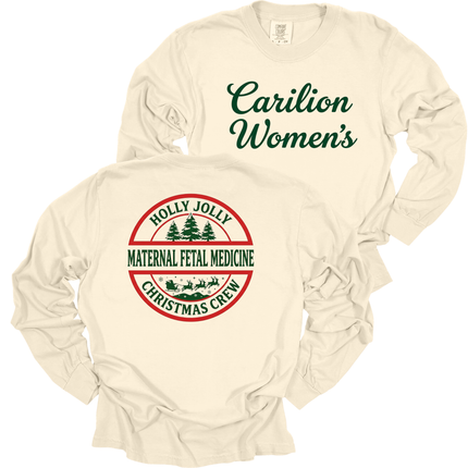 Carilion Women's Holly Jolly  - Comfort Colors Long Sleeve