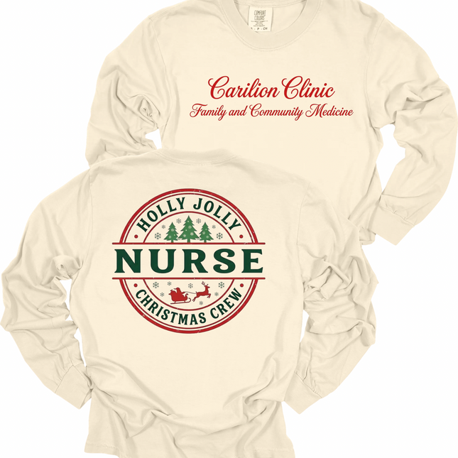 Carilion Clinic Family Medicine Holly Jolly Nurse - Comfort Colors and Tultex Apparel