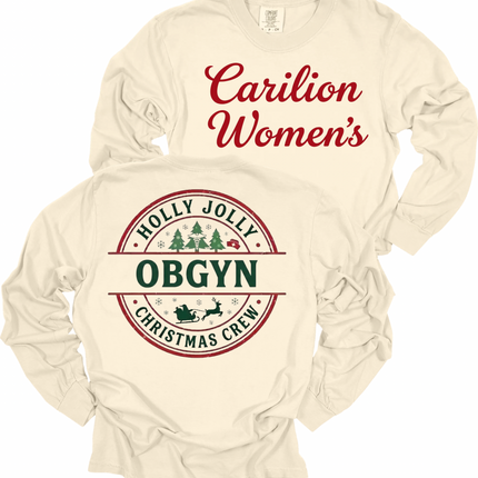 Carilion Women's Holly Jolly  - Comfort Colors Long Sleeve