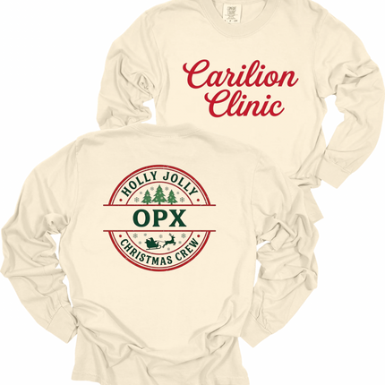 Carilion Clinic Holly Jolly OPX, PACS, SPD Tech, Quality - Comfort Colors Long Sleeve